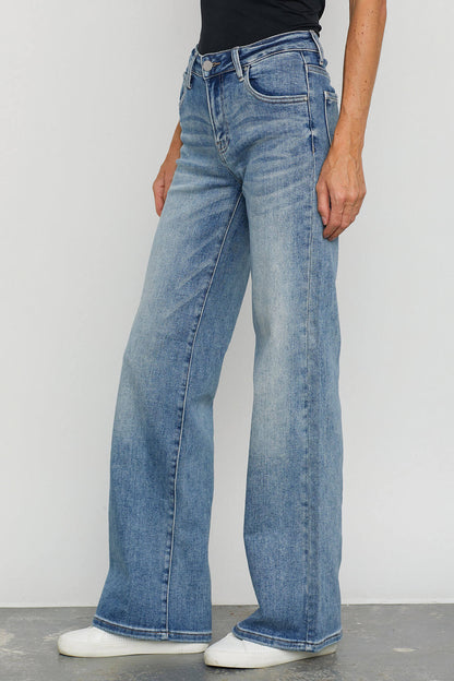 Risen Courtney Midrise Wideleg Jeans